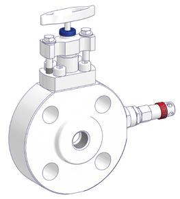 The primary isolation valve needs to be of process design, therefore it's a valve with OS&Y Bolted Bonnet. The secondary isolation valve and the bleed valve are provided with screwed bonnets.