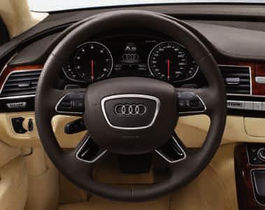 gear changing; control panel in black with aluminium-look frame Leather-covered multifunction steering wheel in 4-spoke design with shift paddles, heated same functions as leather-covered