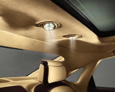 integrated into the vehicle headlining; cone of light from reading lamps can be manually adjusted.