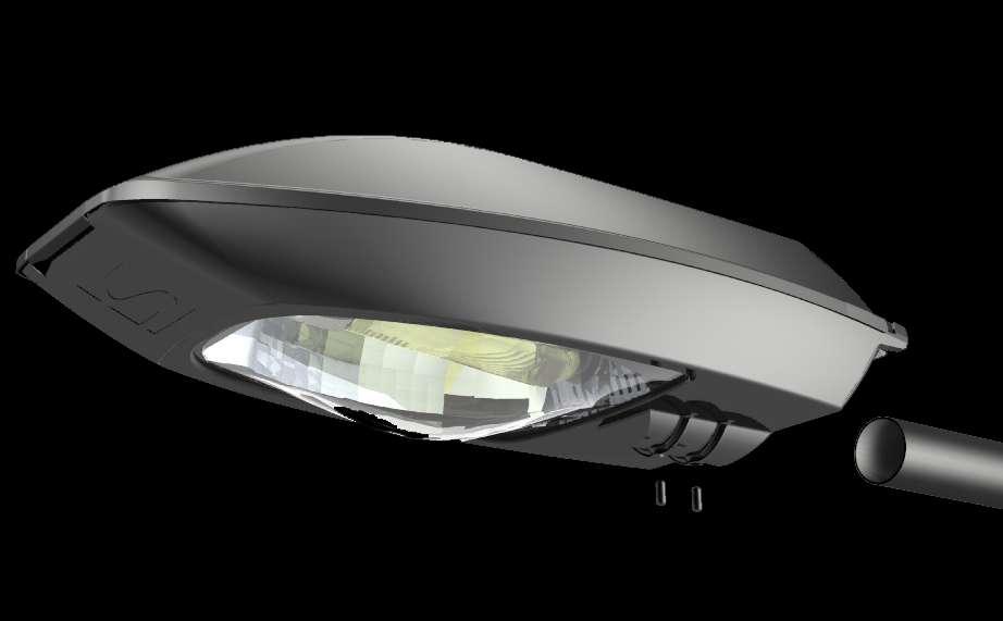 The system is integrated into the luminaire