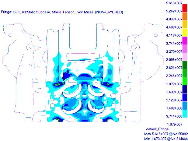 Design and simulation of a cylinder head structure for a compressed natural gas direct injection engine Maximum Stress (MPa) 180 160 140 10 100 (a) Figure 9.