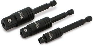 Impact drive sets TORQUE WRENCHES 5pc Fractional Power Nut Driver Set 15220 Sizes 1/4, 5/16, 3/8, 7/16 & 1/2" 1/4" hex shank fits any standard drill chuck 5pc Metric Power Nut Driver Set 15221 Sizes
