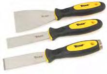 TITAN PRODUCTS 3 pc Stainless Steel Scraper & Putty Knife Set - 1-1/4" Scraper - Rigid stainless steel Go-thru blade with metal capped handle for strength & durability - 1-1/4" and 3" Putty Knives -