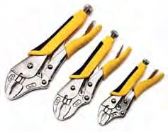 durability - Chrome-vanadium steel construction - Adjustable locking action - Includes: 5", 7" and 10" curved jaw locking pliers 18450 - CARDED Master: 12 Inner: 6 UPC: 8-02090-18450-5 5