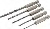 5 pc Hex Shank Drill Bit Set - High Speed Steel bits for wood, plastic & metal - Use with a bit holder or