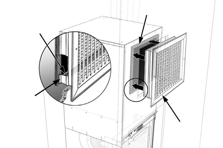 Supply Air Diffusers All supply air diffusers should be installed with a minimum 1/2" foam seal applied between the diffuser perimeter and the unit cabinet.