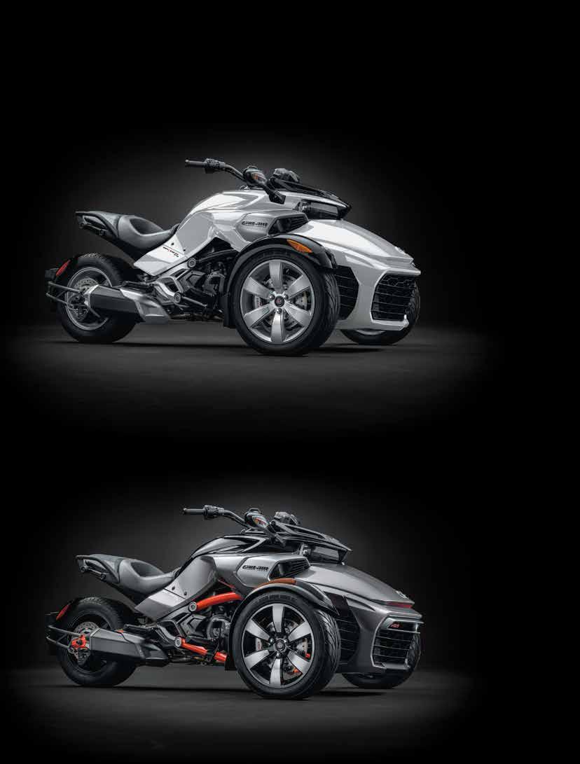SPYDER F3 KEY FEATURES: Rotax 1330 ACE In-Line 3-Cylinder Engine Semi-Automatic or Manual 6-Speed Transmission Stability Control, Traction