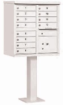 00 3312 3313 includes includes 3312 1,2 - Cluster Box Unit (CBU) 12 ''A'' Size Doors - Type II (12) "A" mail compartments