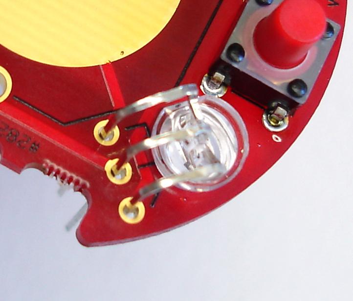 Insert the LED into the circuit board through the large hole,