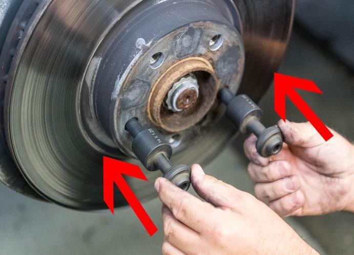 Section E: Hub Run-out Measurement on Hub E1. To remove rotor without damage, use AGA s Brake Disk Removal Tool.