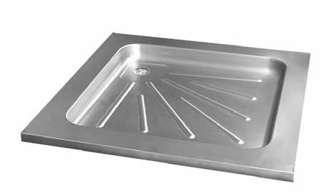 BS Shower Trays Waste fitting not included Grade 304 (18/10) Stainless Steel 1,2mm gauge Hygienic cannot chip or crack Designed for the highest level of anti vandal resistance Radiused internal
