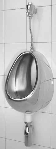 Barron Bowl Urinal TOP ENTRY flush valve, bottle trap & fittings not included back entry Grade 304 (18/10) Stainless Steel, 1.