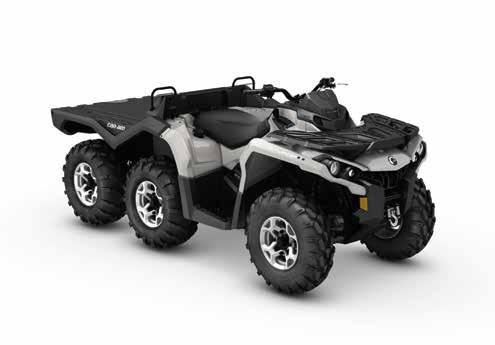 STANDARD FEATURES OUTLANDER 6X6 650 DPS Rotax V-Twin 650 On-demand real six-wheel drive Extra low L-gear transmission Double A-arm with dive-control geometry Double Torsional Trailing arm Independent