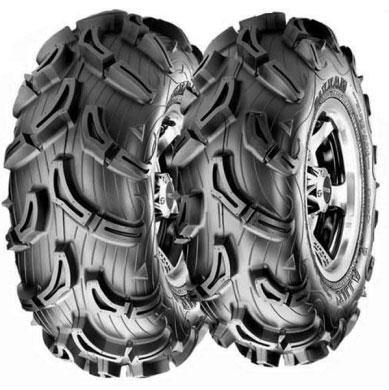deep ruts Tread depth is 1-1½ fordeep traction Tires feature raised outline white lettering SIZE TCI# RETAIL 26x9-12 142-2108 $179.95-J 26x12-12 142-2109 $199.95-J 27x 9-12 142-2110 $167.