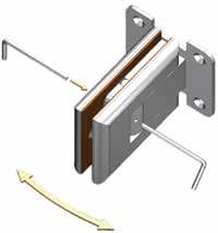 SELCO double action door hinges do not require any complicated glass preparations and are easy to install. 38 5 100 65 5 ø6.3 Quality. Optics. Function.