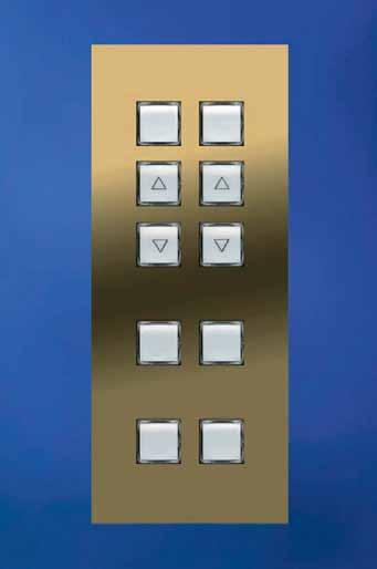 Remote control panels Aud. I/0 Stage I/0 ON / OFF manual automatic Screen up Screen down Curtain open Curtain closed Panel face brass polished with 10 pushbuttons (for e.