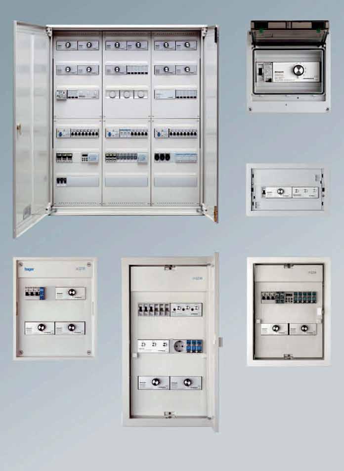 DIN RAIL CABINETS WITH AQ-DIMMERS Wall-mounted cabinet with smoke-tinted glass and snapdoor. Wall-mounted 2-door-cabinet Wall-recessed housing (without door).