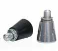 Model 04 CP lackened steel or stainless steel body and locking nut. Plastic cap option. 8mm, 10mm or 12mm plunger diameter. M12x1.5mm or M20x1.5mm thread. Model 01F PH 40 / 50 / 60 / 71 / 80mm across.