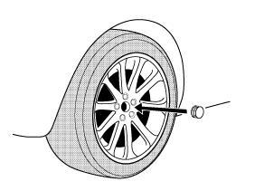 Gently push cap into wheel until cap snaps into place (Fig. 7-1). 8. 18 Tire Pressure Label. Fig.