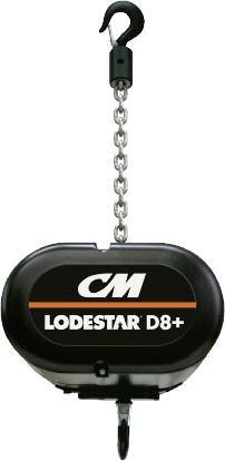 LODESTAR D8+ CAPACITIES LIFT SPEEDS VOLTAGES 70 to 1500 KG 60 feet standard 5 to 64 feet/minute 3-phase available The Lodestar D8+ meets all Standard SR2.0 requirements.