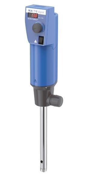 T 18 digital /// Competitively priced disperser Wide range of dispersing tools for the most varied applications. Rotating knob for adjusting the speed. Electronic overload protection.