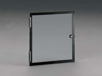 Plexiglass Door 12 HU - Lockable, for 19 pedestal Finish - Frame, black, anodised - Plexiglass, umbra 802 1 Door 2 Stopper extrusions DAC00483 Order no. UP 01.322.050.