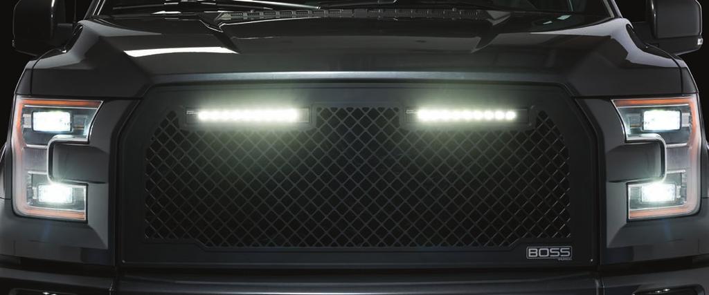 create the black-out look Cut-to-fit design to give your truck a true makeover Lit with high-power Luminix light bars Made of ¼ CNC machined aluminum GRILL: 90 DAYS LIGHT BARS: 3 YEARS D531,554;