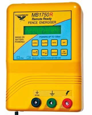 Large Mains & Battery Fence Energisers Remote Ready Remote control ( optional ) Turns energiser on or off from the fence line.