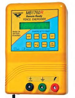 Large Mains & Battery Fence Energisers Remote Ready Remote control (optional) Turns energiser on or off, from the fence line.