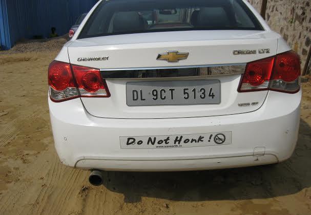To promote awareness on noise the NGO has painted slogans Do Not Honk on vehicle. Provisions under Noise Pollution (Regulation & Control) Rules, 2000 1.