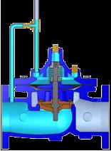 Valve Closed The non-modulating three-way control, when fully activated, allows water to be ported into or out of the diaphragm chamber of the main valve.