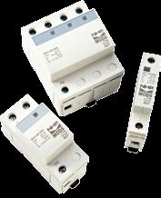 SURGE DIVERTERS Standard IEC 61643-1 (Class 2) Status indication (via flag) DIN rail mounting Thermal disconnection Remote indication (via volt free contact) SURGE