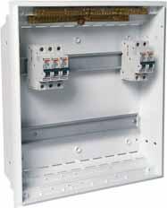 DBF SERIES 10mm gap under DIN rails to run cables. Boards can be fitted with up to 4 sets of neutral and earth bars.