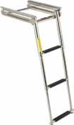623T Telescoping Transom Ladder Folds down & telescopes into the water Self locking brackets hold ladder stowed Stainless Steel construction 19684 4 Step Rated to 275 lbs 3-4 Step version 12" width