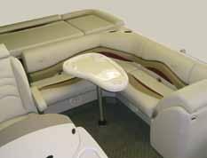 They come complete with fishing package features like an aerated livewell in the stern, dual pedestal fishing chairs in both the bow and stern, fish locator, a rod rack and rod locker as well as a