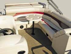 Plush, comfortable bow and stern seating areas highlight our very well-appointed Adventure pontoons.