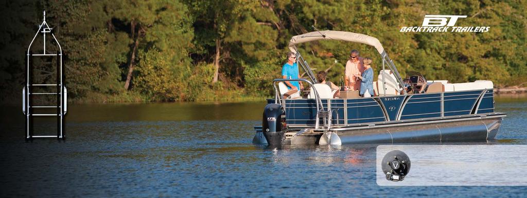 BACKTRACK TRAILERS Veranda Luxury Pontoons proudly offers an industry superior all aluminum, all welded trailer.