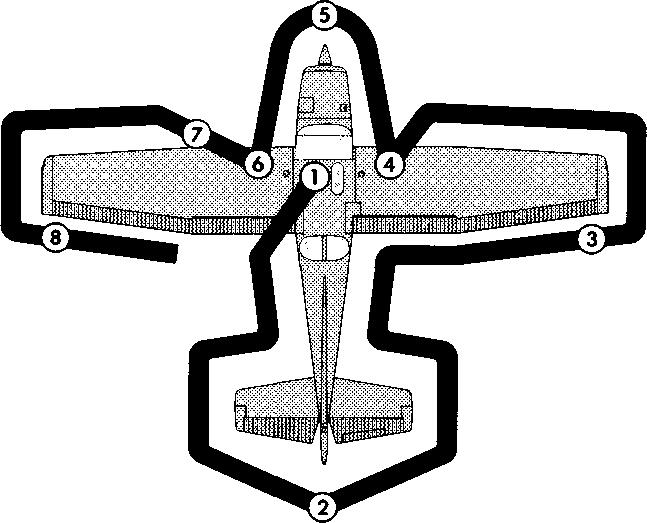 (2) a. Remove rudder gust lock, if installed, b. Disconnect tail tie-down, c. Check control surfaces for freedom of movement and security. (3) a. Check aileron for freedom of movement and security.