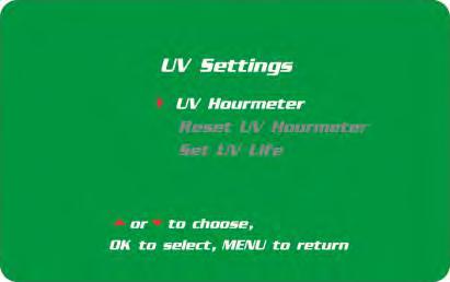 UV Settings For models equipped with the optional UV light the Logic+ has an integral UV light maintenance system.