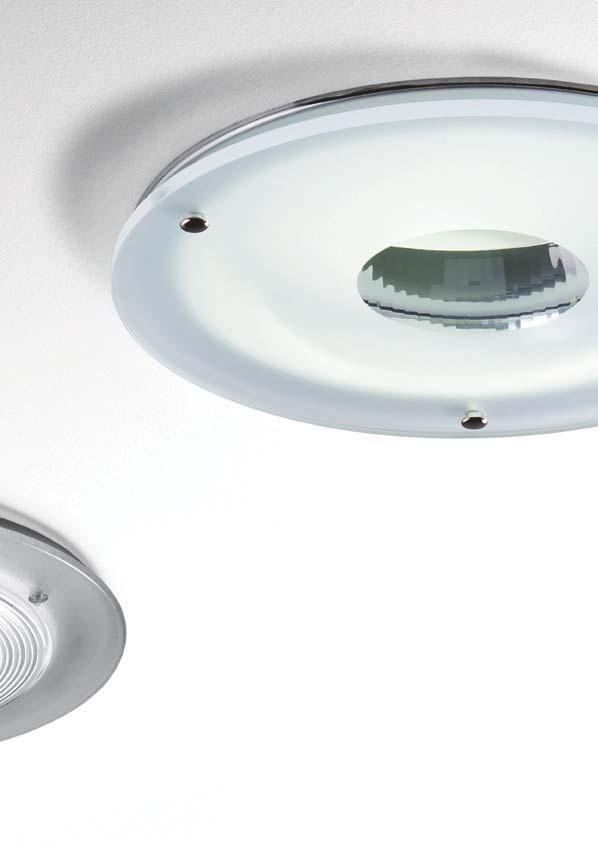 LUCERI 290 WITH DECORATIVE FROSTED GLASS A RANGE OF RECESSED DOWNLIGHTS USING 1x13W TO 2x42W COMPACT FLUORESCENT LAMPS. BODY MADE FROM TECHNOPOLYMERS.