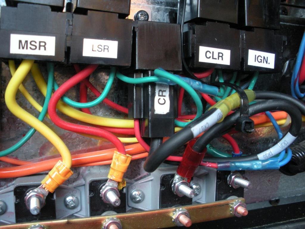 This photo shows the AC Electrical box AFTER the upgrade has been made to the 70AMP CR relay.