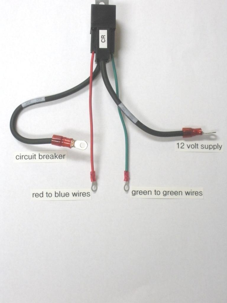 NEW 70AMP Relay and Wiring Step 6: SHORT BLACK WIRE FROM RELAY TO 12 VOLT POWER SUPPLY Step 7: GREEN WIRE FROM RELAY TO 2 GREEN WIRES Step 9: LONG BLACK WIRE FROM RELAY TO CIRCUIT BREAKER Step 8: RED
