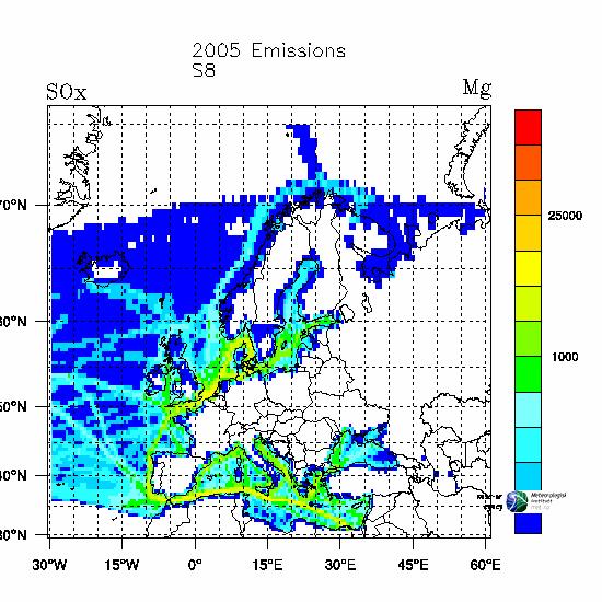 SO x Emissions of Maritime Shipping Source: EMEP (http://www.emep.