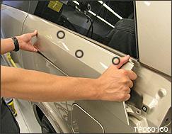 Use needle nose pliers to reach into the front area of the slide rail