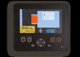 STATUS DISPLAY The screen visualises the distance between platform and fuselage and displays the current height, battery