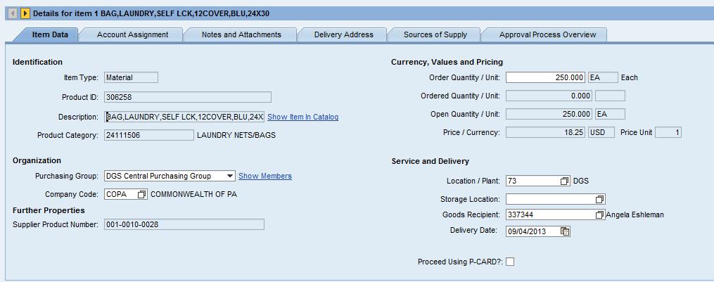Requisitioning: Create Shopping Cart from the MSCC Catalog Note: If you have been assigned a Purchasing Card (P-Card), the contract you are ordering from is P-Card Enabled, and