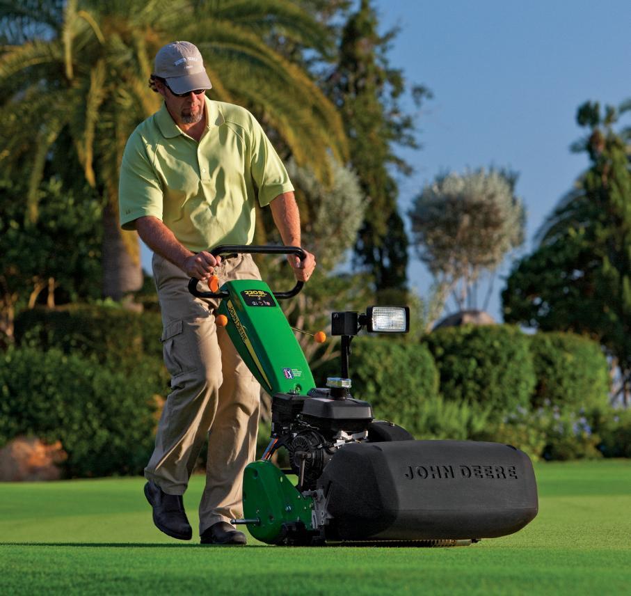 with a Greens Tender Conditioner or rotary brush to