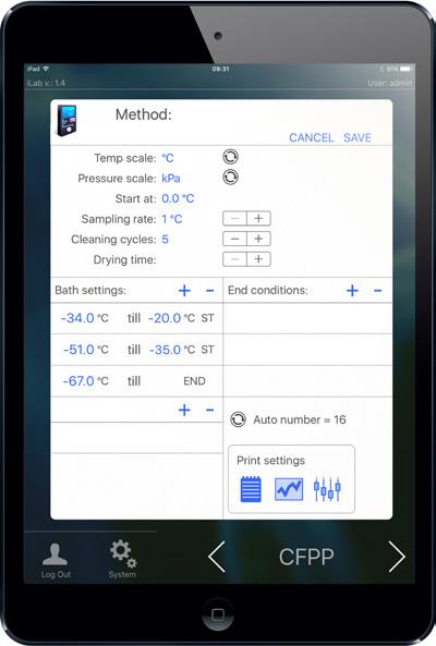 ColdBlock Extensive storage capacity for results, programs, settings, user information and more (16Gb ipad) Connect with PC (Windows operated systems) for exchanging results and settings via FTP Data