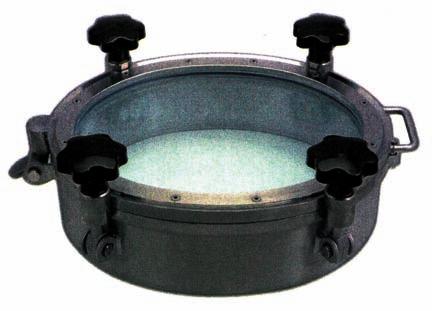 Pressure -1 / +3 bar Dome cover made from 4401 with glass plate Oval design Fastening