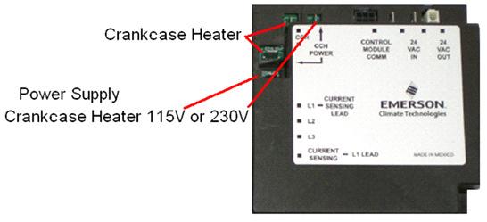 Figure 3 3.9 Crankcase heater (CCH) control The sensor module contains an on-board CCH control relay. An auxiliary contactor is no longer required to turn the heater on when the compressor turns off.